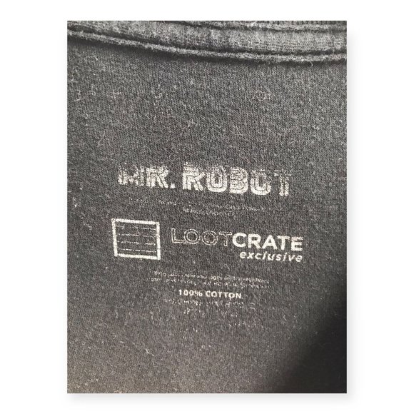 Mr. Robot "F Society" Graphic Tee Tshirt Unisex Black White Mask Loot Crate - Picture 3 of 3